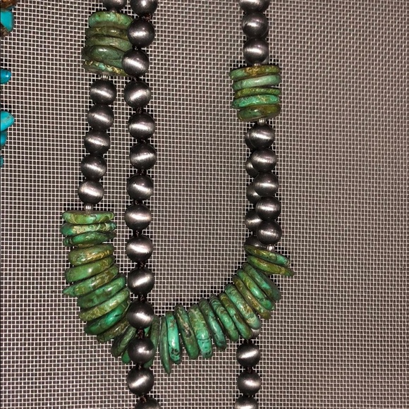 Double Strand Turquoise Necklace - Picture 5 of 5